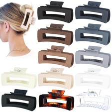 Package: Package: 12 packs Large hair clips all in one package. Size: 4.1 x 2.1