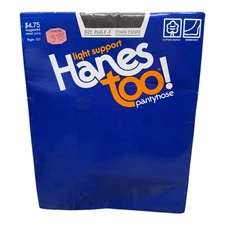Vintage 1984 Hanes Too Light Support Pantyhose Size Plus EF Style 157 Town Taupe