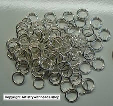 JUMP RINGS, 8mm Round, Silver Plated, Open 1MM thick wire 100 pcs FPJ035