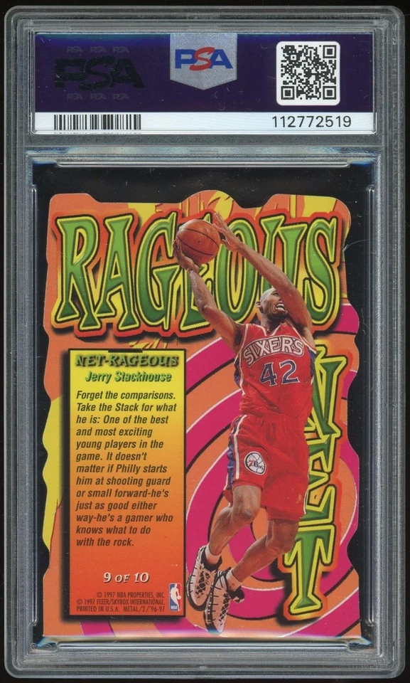 1996/97 Metal Net-Rageous #9 Jerry Stackhouse PSA 8 *2519 - Image 2 of 2
