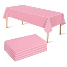 4 Pack Plastic Table Cloth Disposable,- Pink Table Cloths for Pink Tablecloth