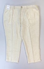 Men's Caribbean by Roundtree  Yorke Big Man 50x30 Linen Pants NEW
