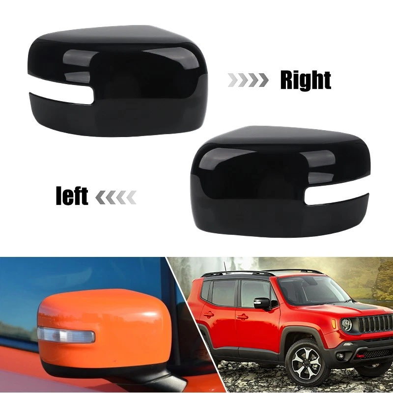 Крышка бокового крыла зеркала заднего вида глянцевая черная подходит для Jeep Renegade 2015-2022 - Изображение 2 из 4