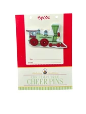 Spode Christmas Tree Cheer Pin Santa's Express Train NEW