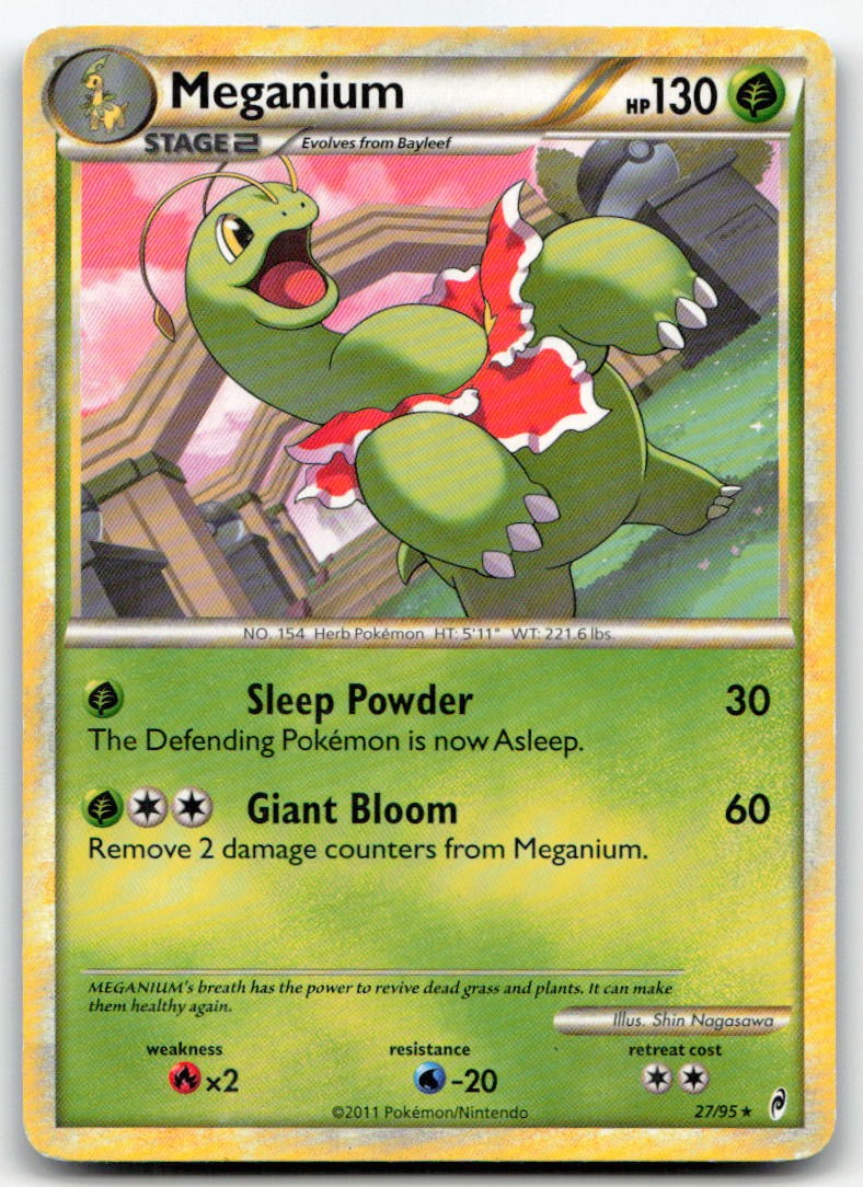 Meganium 27/95 Rare Call of Legends Pokemon Damaged