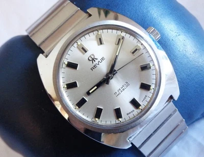Orologio Uomo Vintage Revue 17 Jewels Carica Manuale Swiss Made Acciaio Inox (NOS)