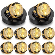 Highergo 10 Pcs Hockey Basketball Baseball MVP Dancer Champion Trophy Ring with 