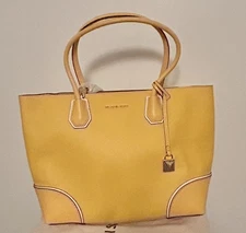 MICHAEL KORS MERCER GALLERY KORS STUDIO LARGE LEATHER Sunlit Yellow TOTE NWOT