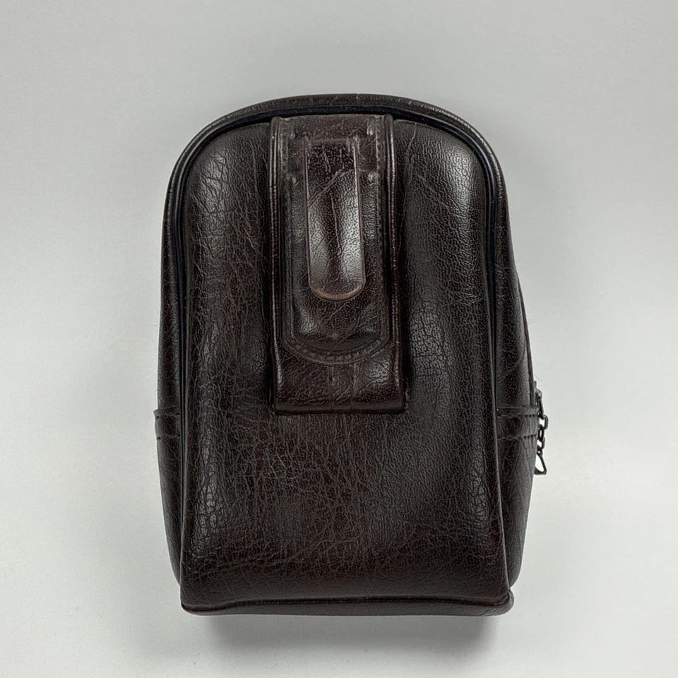 "De colección Cuero Marrón Kodak Bolsillo Bolso Cinturón Lazo y Clip Naranja Quemado Interior 6""" Foto 3 de 4