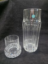 Tiffany & Co Atlas Crystal Bedside Water Carafe w/Glass Tumble Up Retired