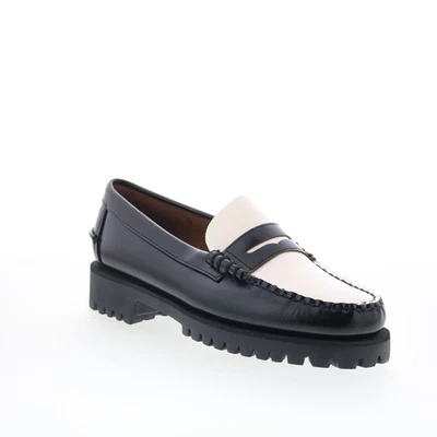 Sebago Dan Lug loafer pour femmes en cuir noir - Photo 1/4