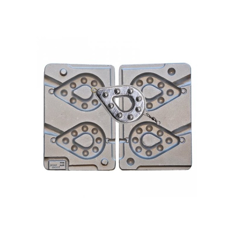 Moule a plombs montre trouee grip Alciumpeche MOU028 moule de precision en alliage