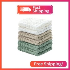 Cuddle Campus Baby Washcloths 6 Packs, Muslin Washcloths Baby,Cotton Burp Cloths