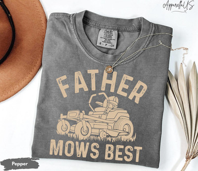 Father Mows Best Shirt Funny Dad T-Shirt Father's Day Gift Lawn S-2XL