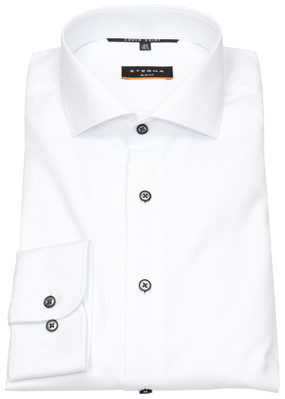 Eterna Hemd Slim Fit Cover Shirt Kontrastknöpfe weiß