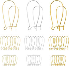 Ear Wire Hooks, Ear Wire Findings Earrings Beading Hoop Teardrop Ear Wire for DI