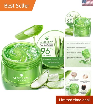 Organic Aloe Vera Gel - 96% Pure, Fast-Acting Hydration for Skin & Hair (7.05oz)