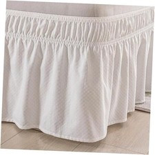 Wrap Around Bed Skirt - Ivory King Size Bed Skirt with 15 Inch Drop,