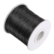 Waxed Polyester String Cord 173 Yards 0.5mm for DIY Craft Black