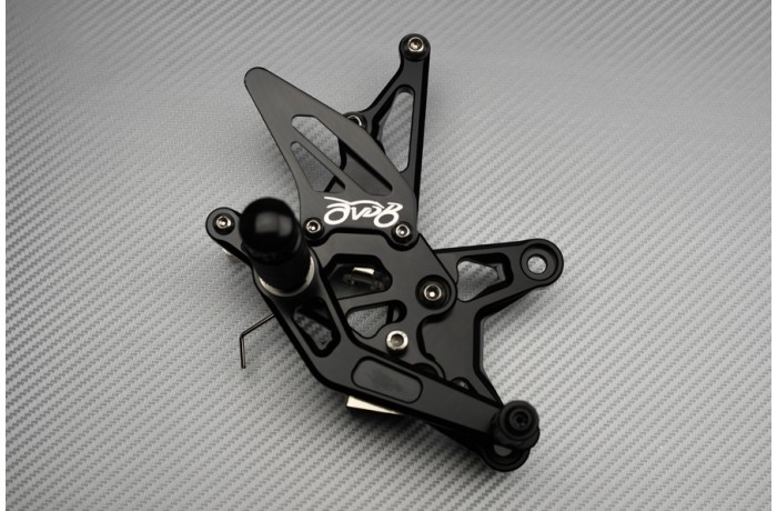 Commandes reculées AVDB Kawasaki ZX6R alu CNC noir haute précision