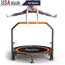 Mini Fitness Trampoline Indoor Outdoor Foldable Bungee Workout Quiet Exercise US