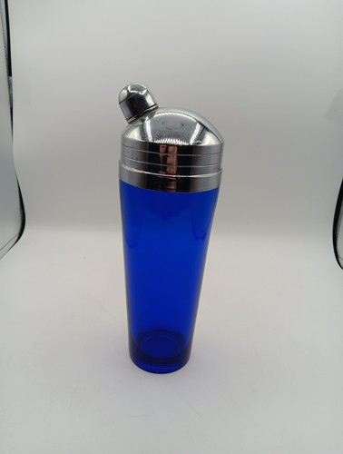 Vintage Art Deco Mid Century Cobalt Blue Glass Cocktail Shaker Display Piece
