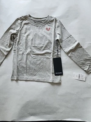 True Religion Kids Long Sleeve T/shirt Heather Grey Tr533lk628. 4T