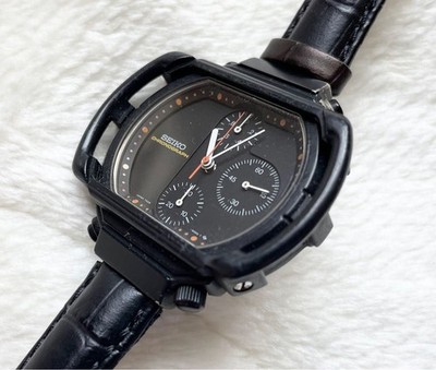 JUNK Seiko Giugiaro 7A28-5000 Motocross Chronograph Black Quartz