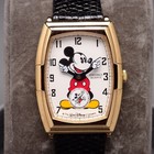 Vintage Seiko Disney Mickey Gold Watch Quartz Mens Wristwatch Antique 1933 Style — photo 1