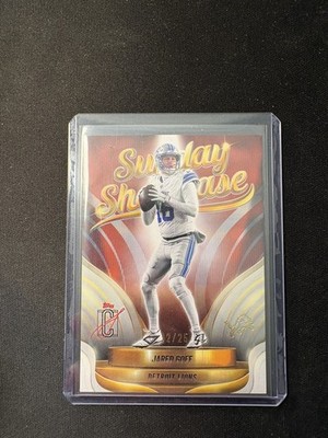 2025 Topps Sunday Showcase Red Jared Goff Detroit Lions SS- 12/25 Insert 