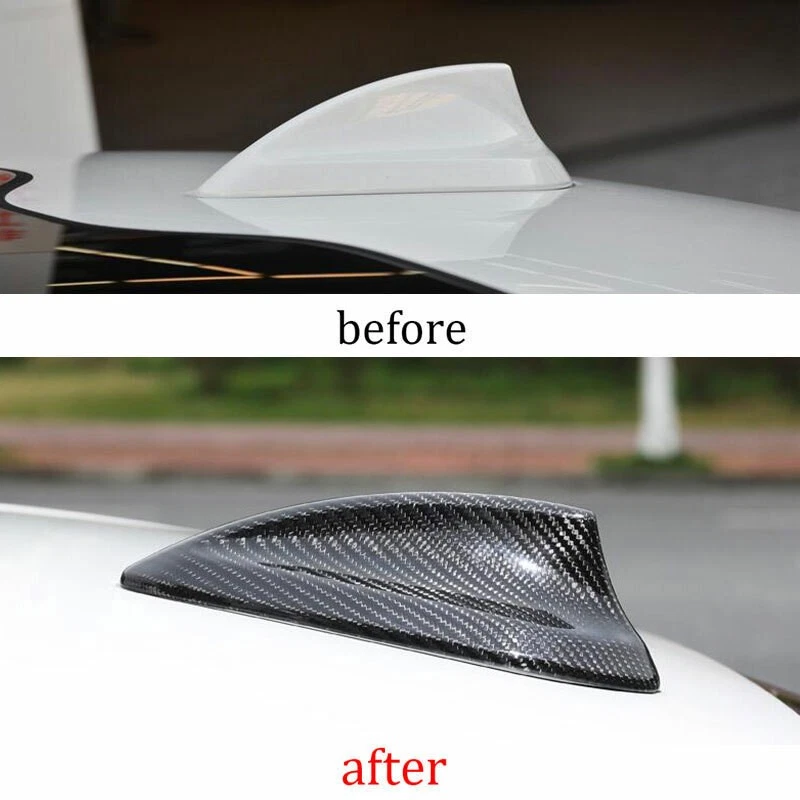 For BMW X1 F48 2016-2021 Dry Carbon Fiber Car Roof Shark Fin Antenna Aerial Trim Foto 2 de 4