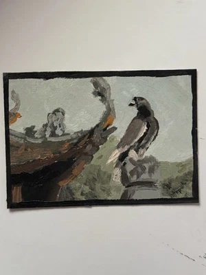ACEO Realistic Pigeon Painting Original | oilpaint– Taube | Artist Trading Card - Bild 1 von 4
