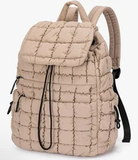 CLUCI Puffy Quilted Backpack Purse for Women, Casual Lightweight Daypack for Wom