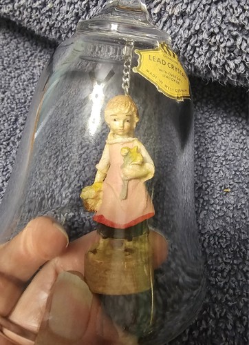 Dolfi Lead Crystal Decorative Bell Girl Figurine West Germany Glossy Finish