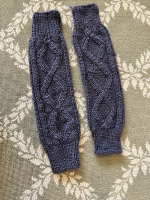 Women s Gray Cable Knit Knee-High Leg Warmers, One Size, 1 Pair