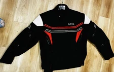 ALPHA CYCLE GEAR Motorcycle Jacket Black Red White Armored Riding Biker