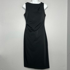 AKA NEW YORK Vintage Little Black Dress Size Small Minimalist LBD Office Siren