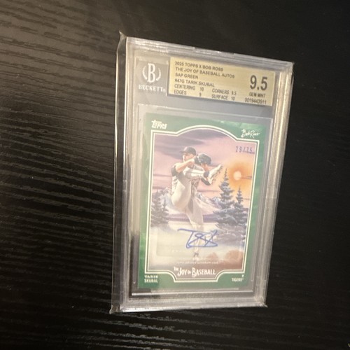 Topps Bob Ross 2025 Tarik Skubal Sap Green Auto /75 BGS 9.5 #47G Jersey # match