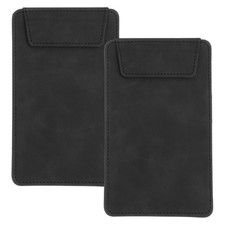 2 Pack Mini Clipboard, 6" x 4" Leather Small Clipboard with Pen Holder Black 