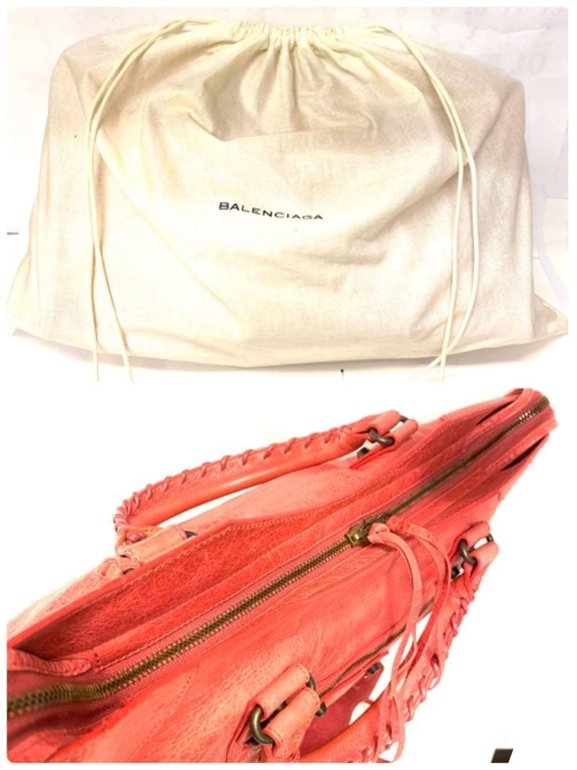 Balenciaga The City Bag 115748 Pink Leather 2Way Handbag thumbnail 11