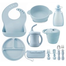 Best PandaEar Silicone Baby Feeding Set 11PCS Led Weaning Supplies Self Utensils