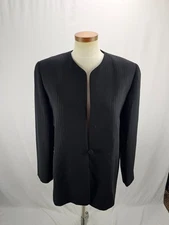 Travis Ayers Women's Black Striped Blazer Jacket 14