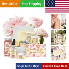 Peony Spa Gift Set for Women, Luxury 9 Pcs Bath Salts Set, Relaxation Gifts f...