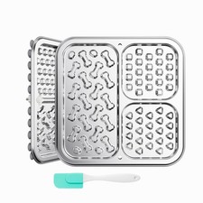 Stainless Steel Lick Mat for Dogs  Cats, Dog Lick Mat with Suction Cups  Cr...