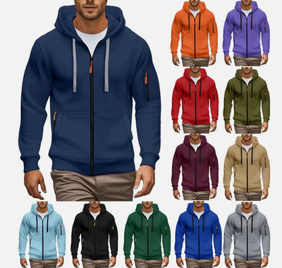 Herren Sweatshirt Hoodie Basic Sport Langarm Sweatjacke Pullover Kapuzenpullover