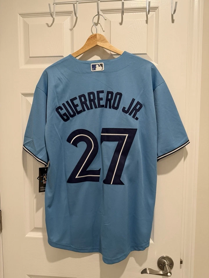 Camiseta deportiva para hombre Vladimir Guerrero Jr. #27 Toronto Blue Jays MLB Nike azul claro Foto 2 de 4