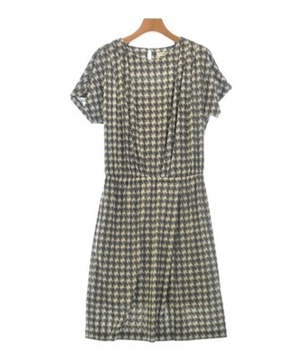 TRU TRUSSARDI Dress GrayxIvory(Total pattern) 38(Approx. S) 2200504654039