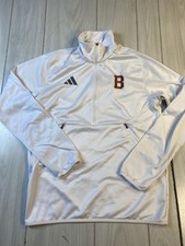 Adidas Running Pullover Jacket White Womens Sz M Long Sleeve 1/4 Zip