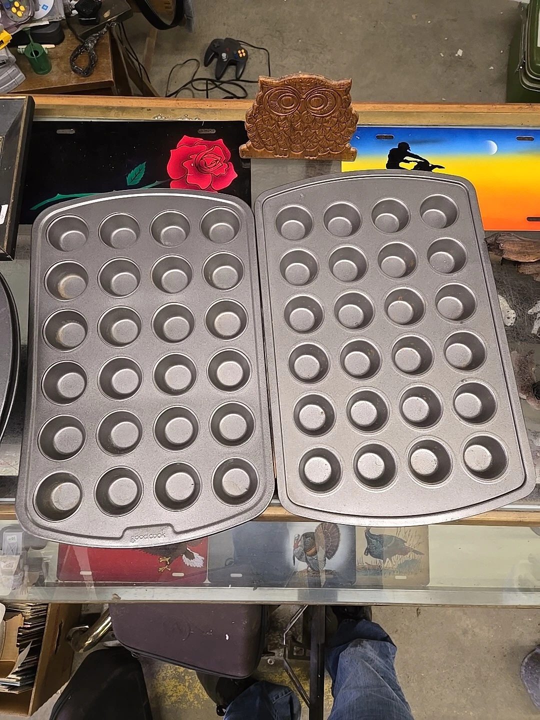 2 Pans Good Cook Mini Cupcake Muffin Tart Baking Pan 24 Non-Stick Aluminum