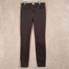 J.Crew Toothpick Women  s Skinny Jeans 28T Black Dark Wash Stretch Denim Zip Fly